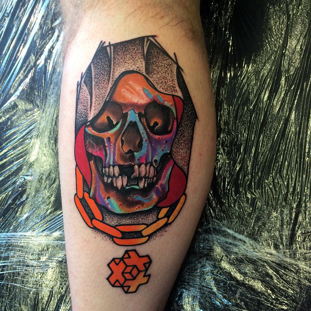 Colored Skull Tattoo