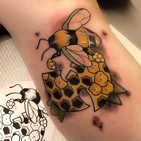 Honey Bee Tattoo