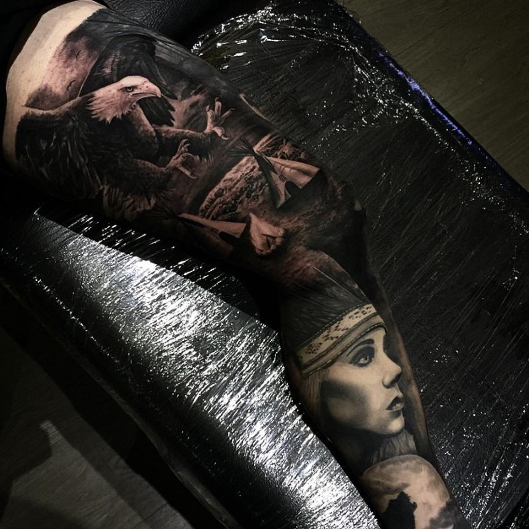 Leg Sleeve Tattoo