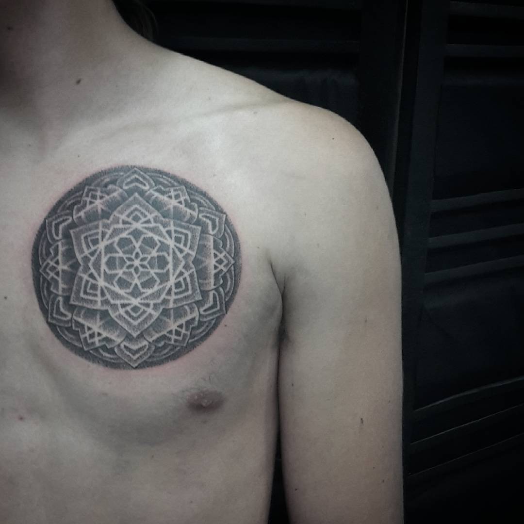 Mandala Chest Tattoo