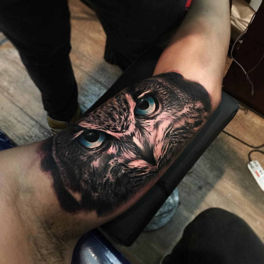 Owl Face Tattoo