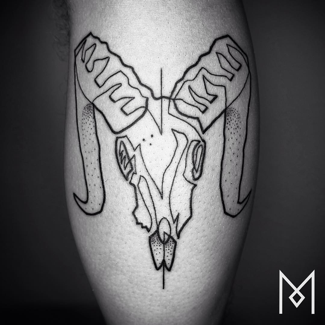 Ram Head Tattoo