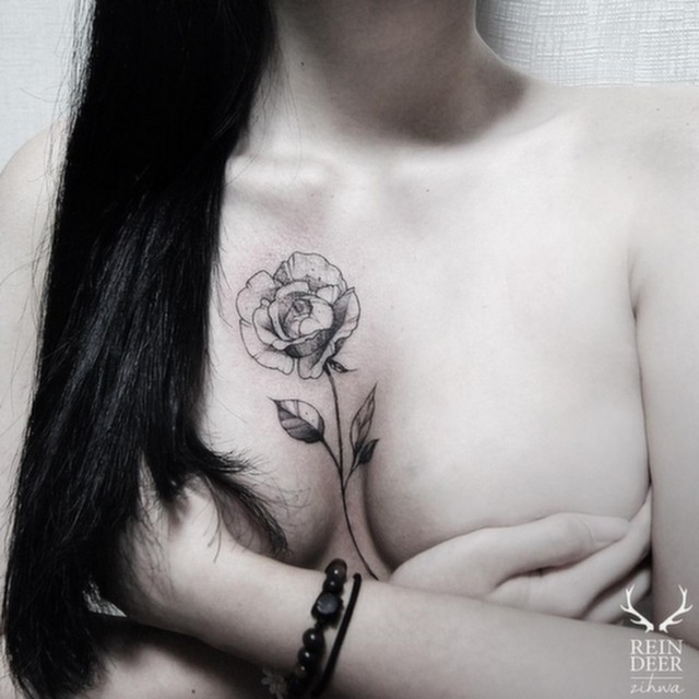 Rose Chest Tattoo