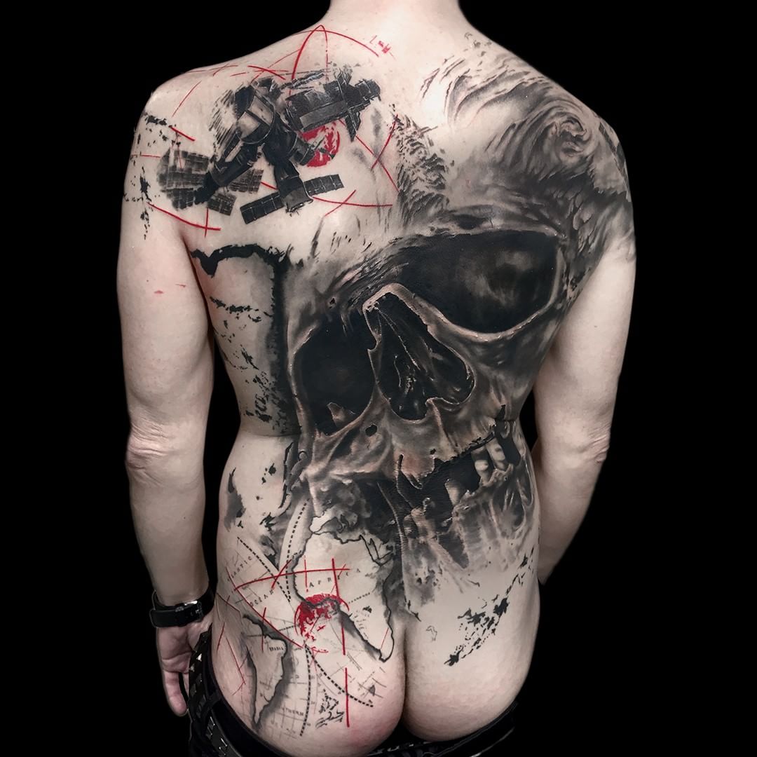 Skull Back Tattoo