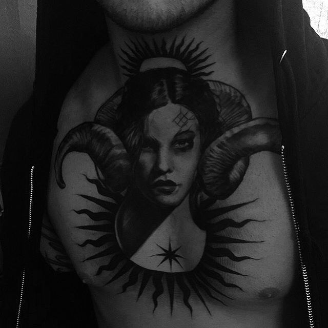 Succubus Tattoo on Chest