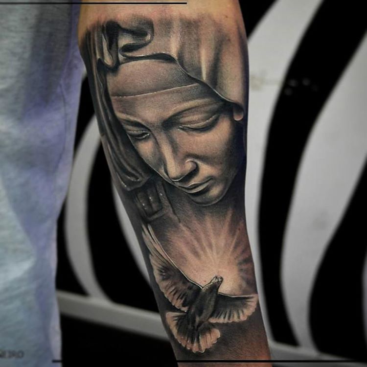 Virgin Mary Tattoo Sleeve