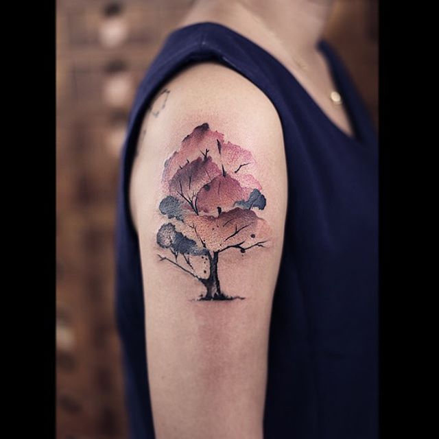 Watercolor Tree Tattoo