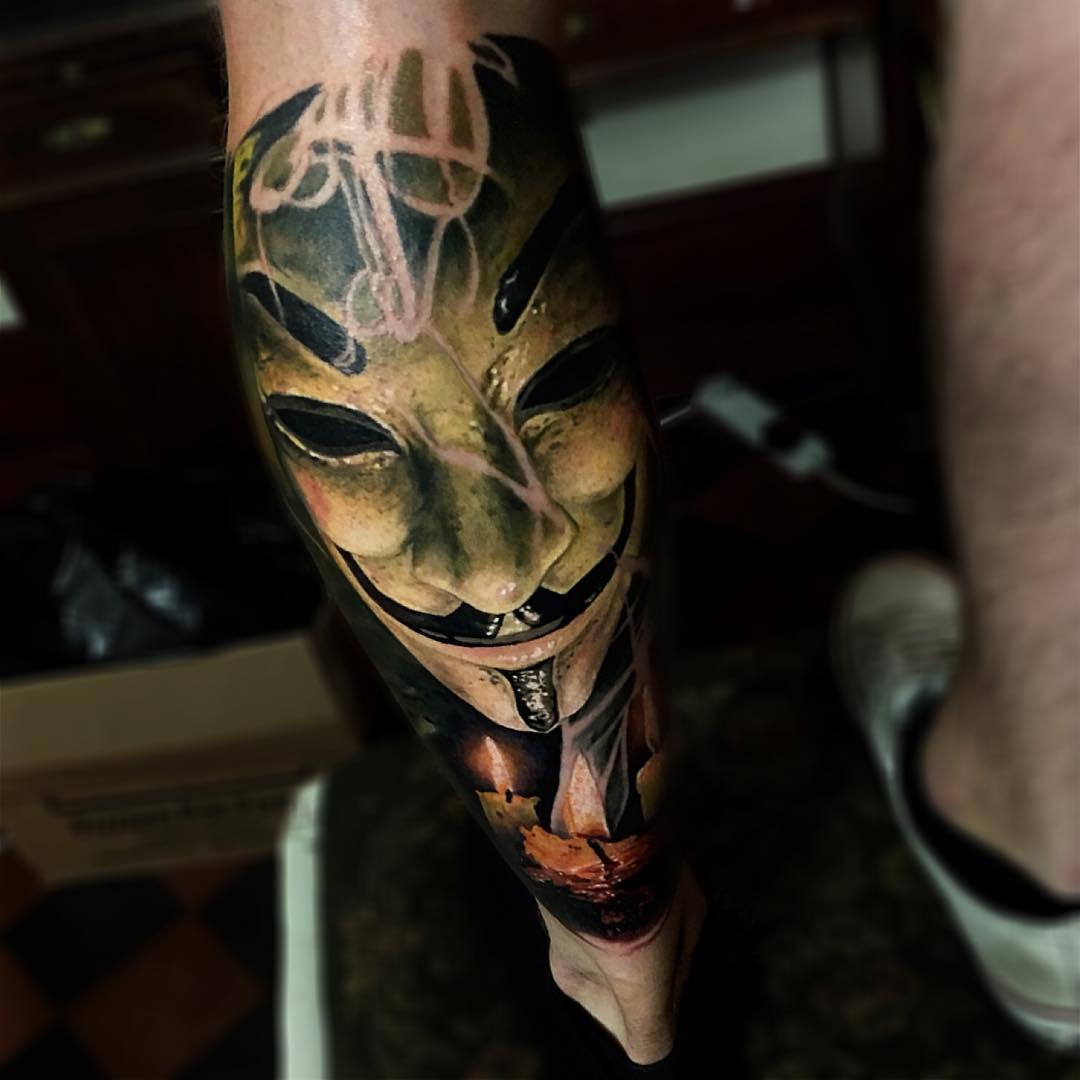 Anonymous Mask Tattoo