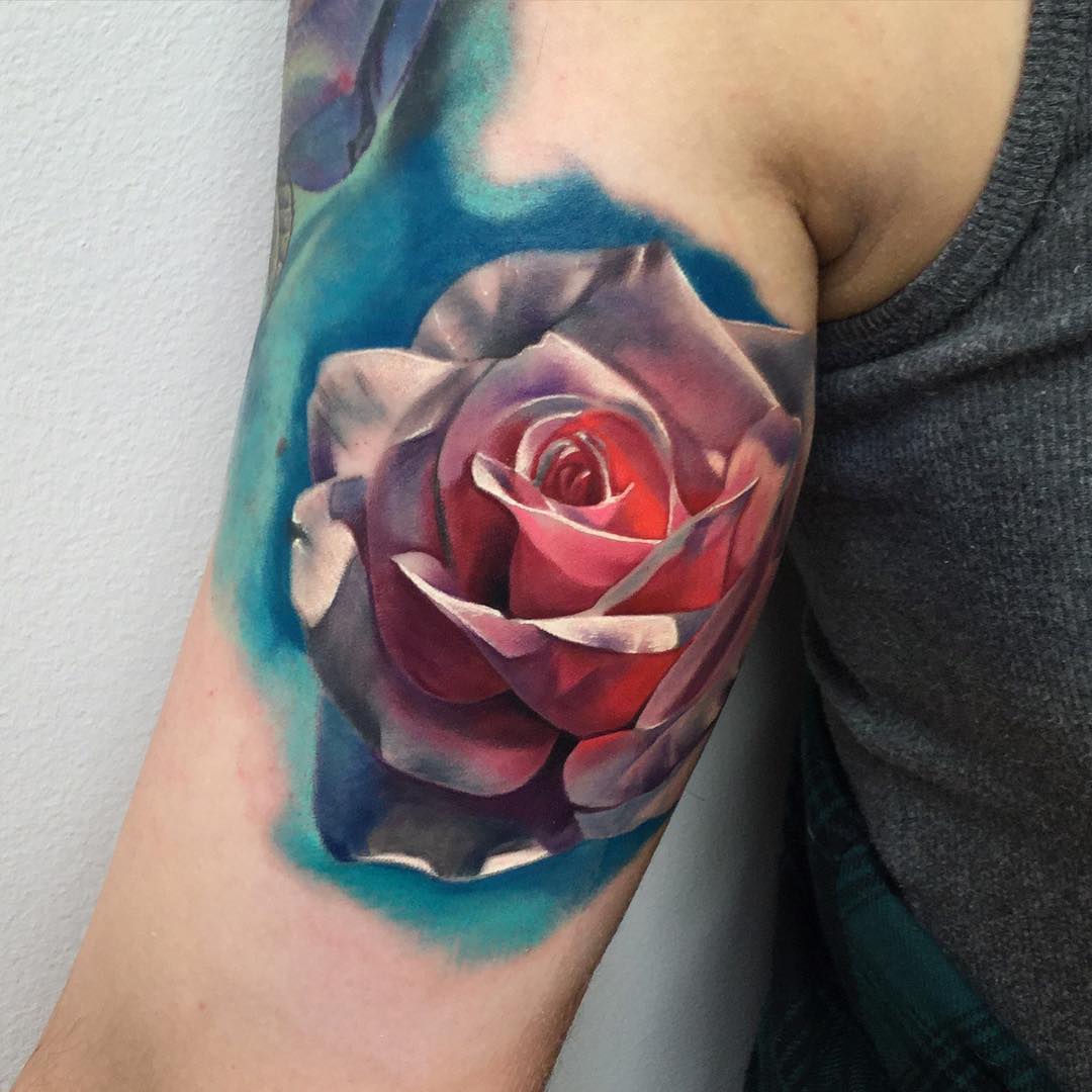 Realistic Rose Tattoo