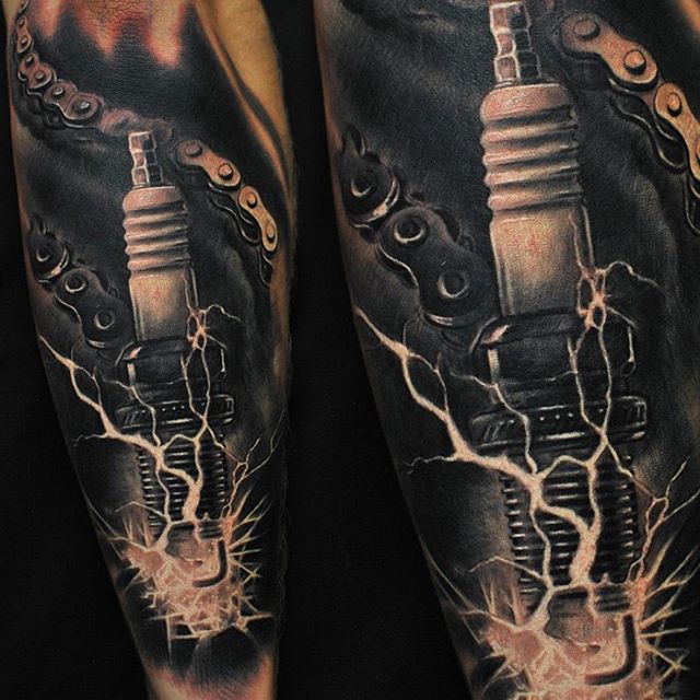 Spark Plug Tattoo