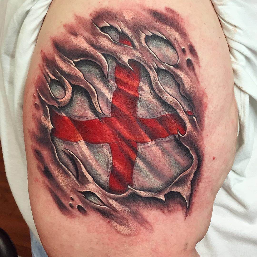 St George Flag Tattoo