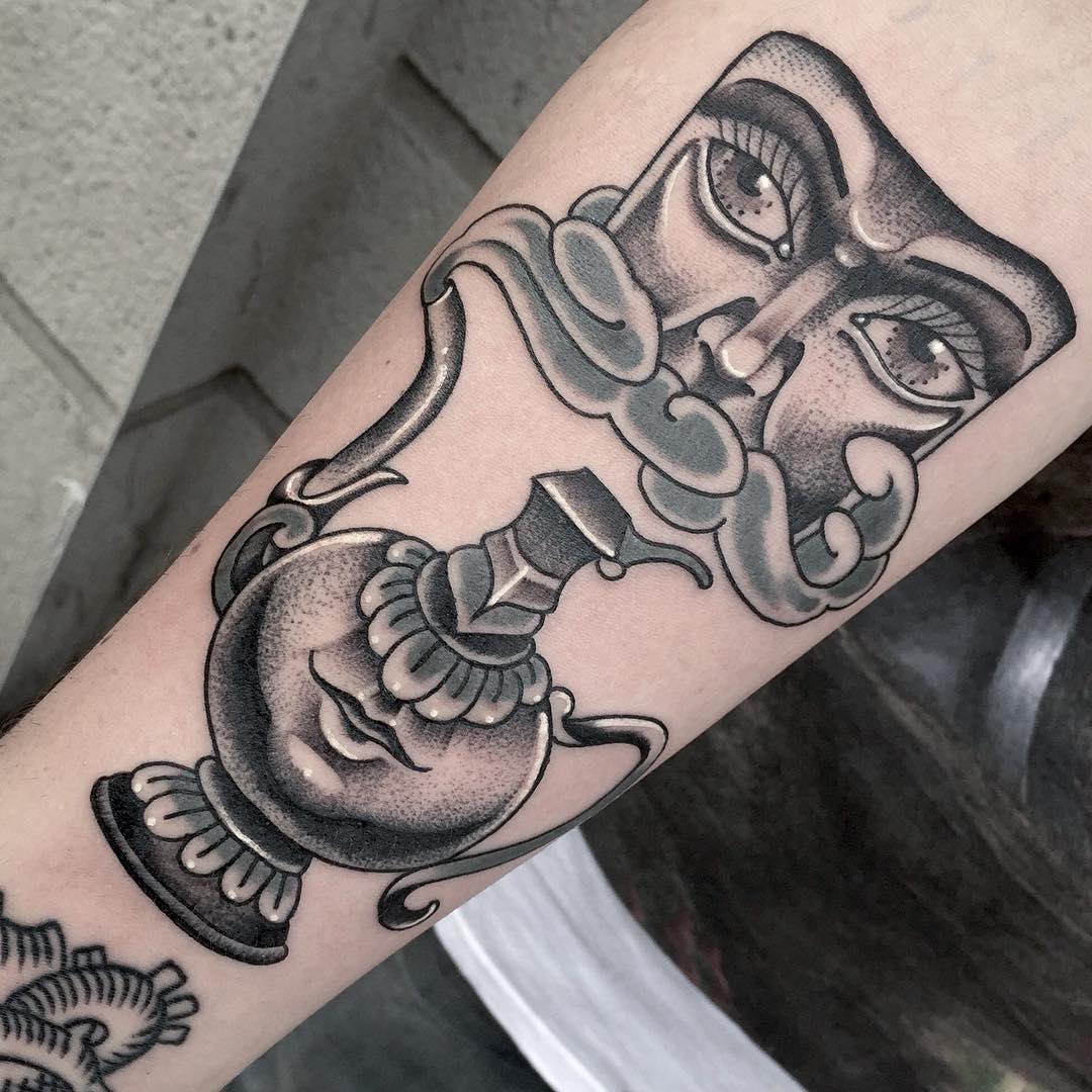 Tea Pot Mask Tattoo