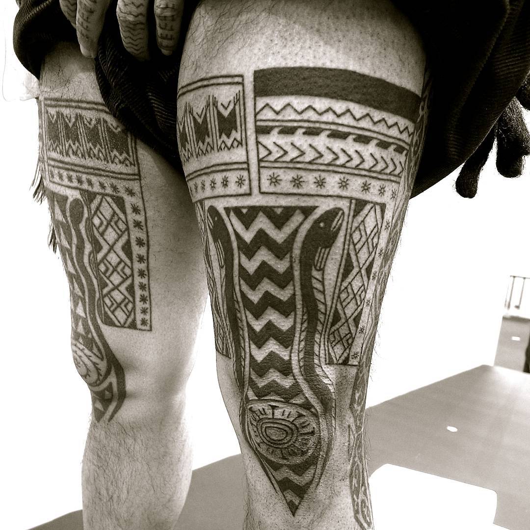 Tribal Leg Tattoo