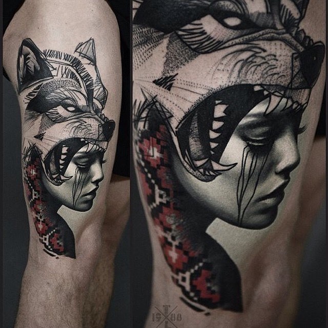 Wolf Girl Tattoo