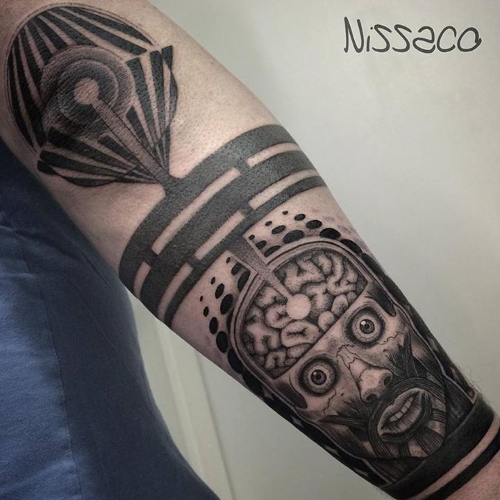 Blackwork Insane Tattoo on Arm