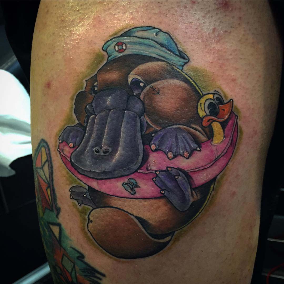 Platypus new school tattoo