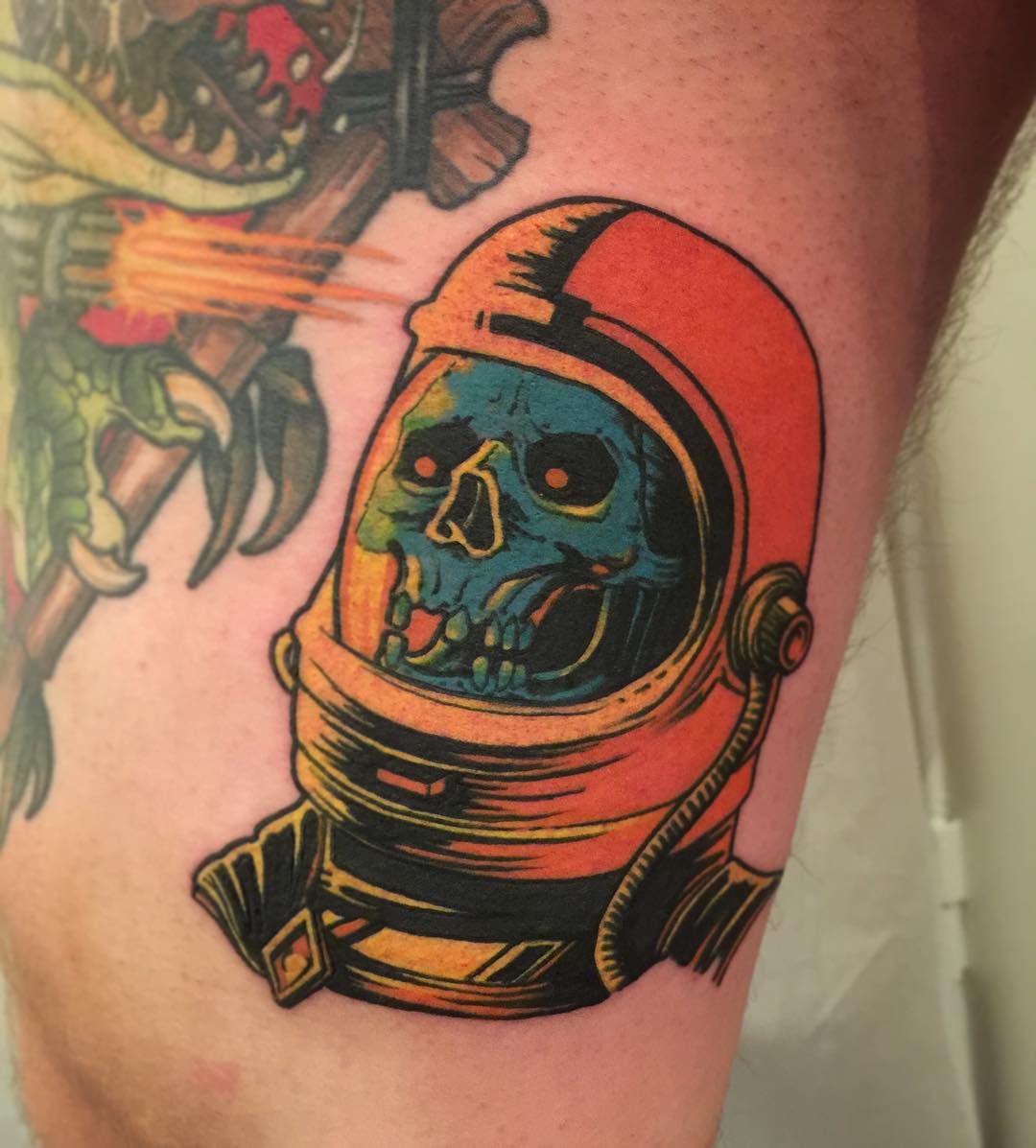 Skull Helmet Tattoo