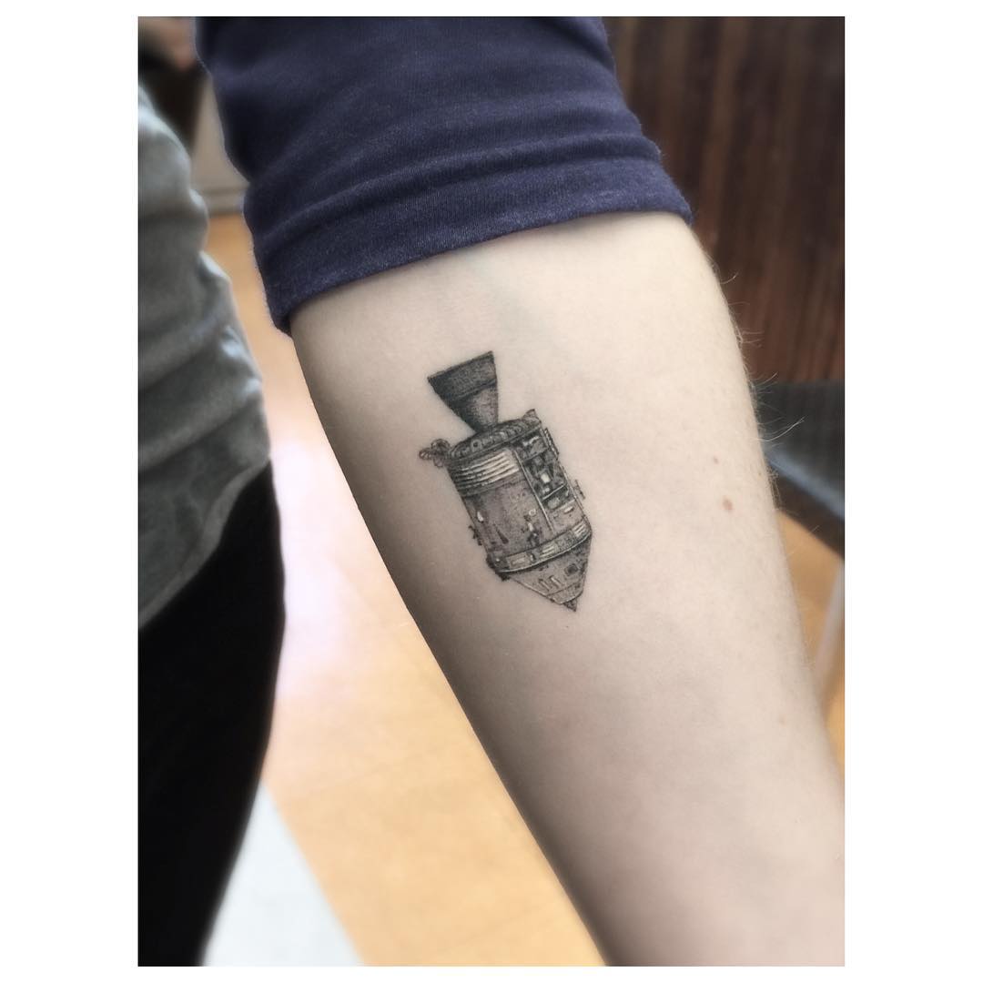 Small Space Capsule Tattoo