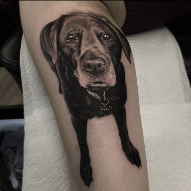 realistic Tattoo Dog