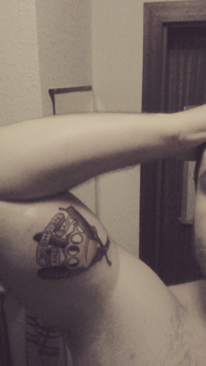 bicep old school tattoo