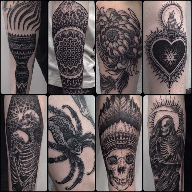 cool dotwork tattoos