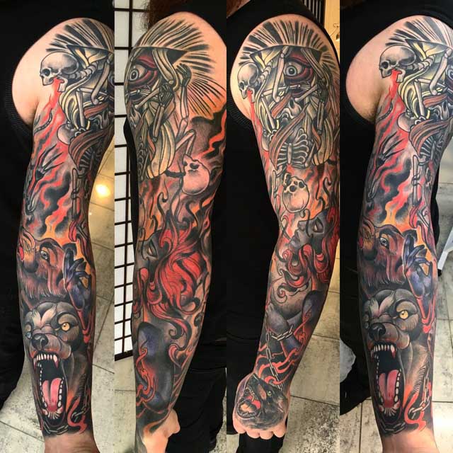 full arm tattoo sleeve mental