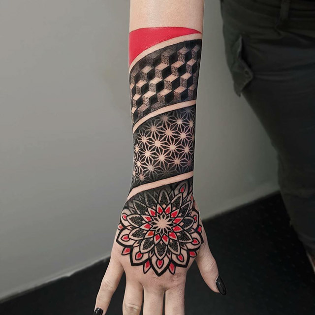 wrist dotwork hand sleeve