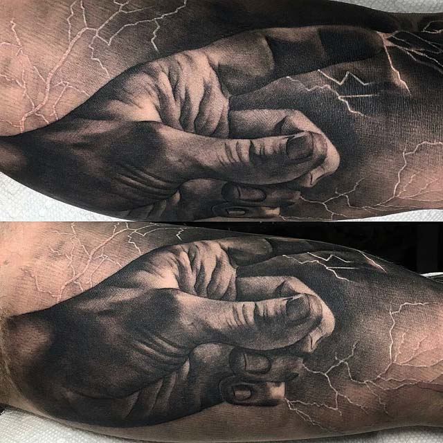 Zeus hand tattoo