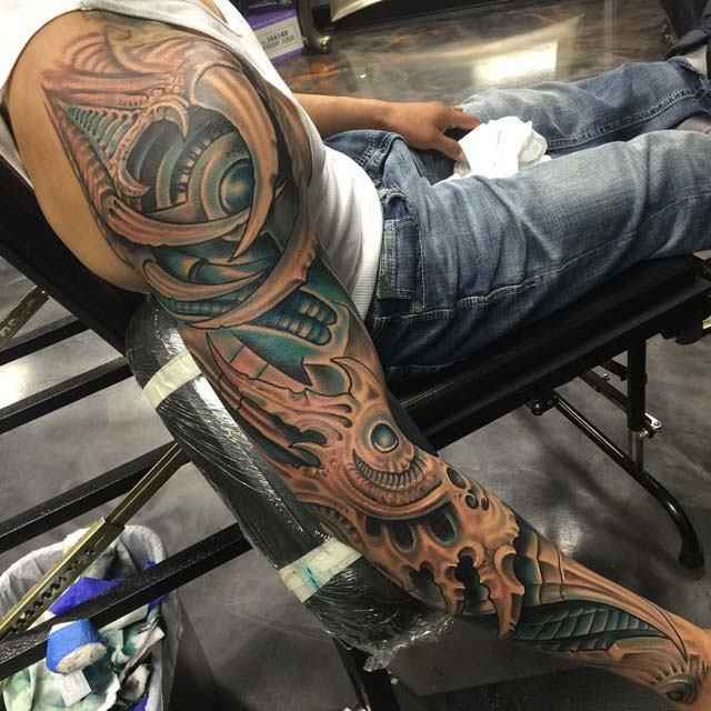 sleeve tattoo biomechanical