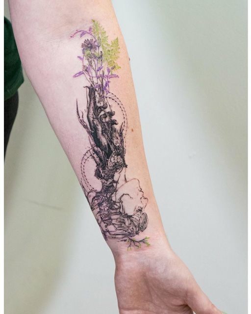 tattoo forarm grass