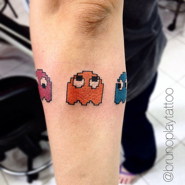 pacman ghosts tattoo