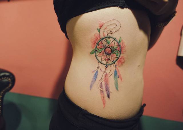 dreamcatcher tattoo side