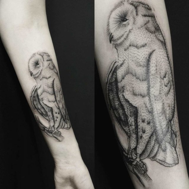 owl tattoo on arm