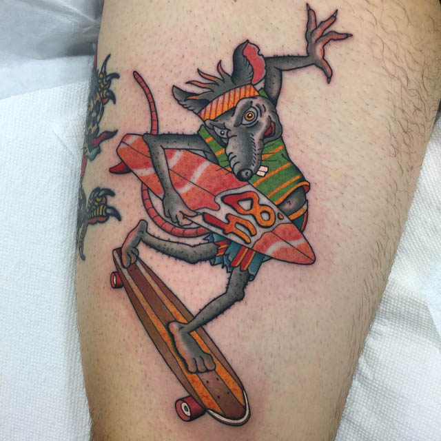 rat tattoo new school