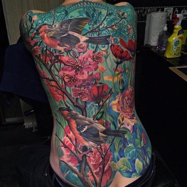 full back nature tattoo