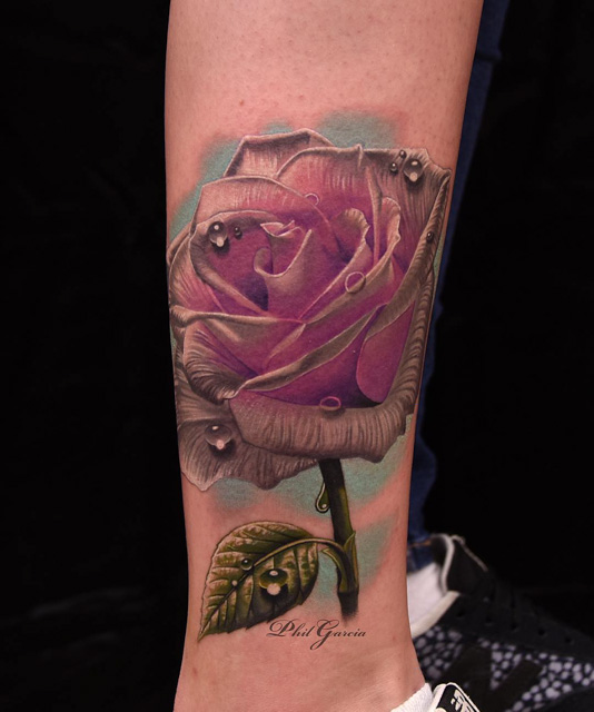 realistic rose tattoo