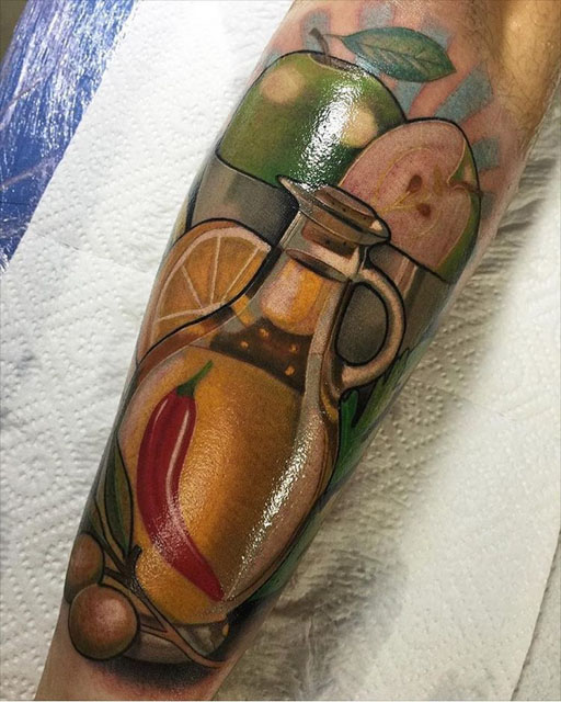 arm tattoo still life