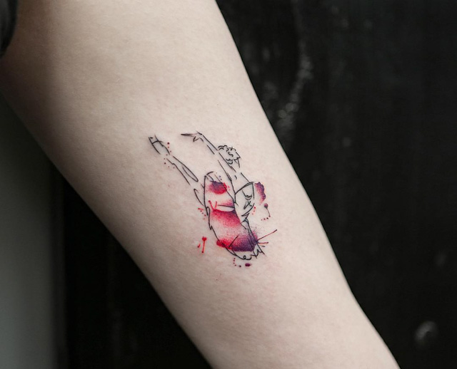 ballet dancer small tattoo