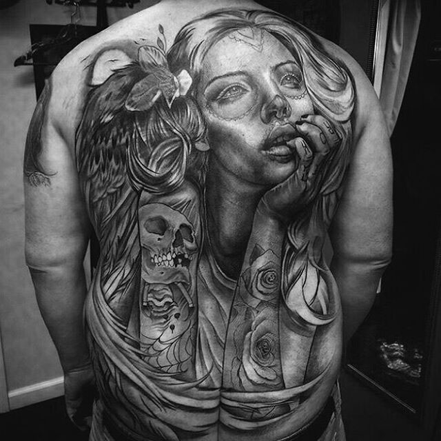 back Chicano tattoo girl