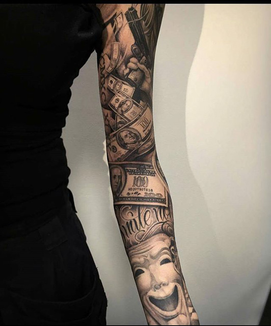 sleeve chicano tattoo money