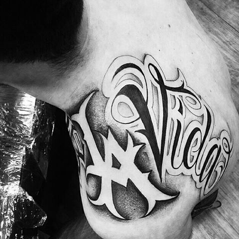 Letters Tattoo Design Chicano