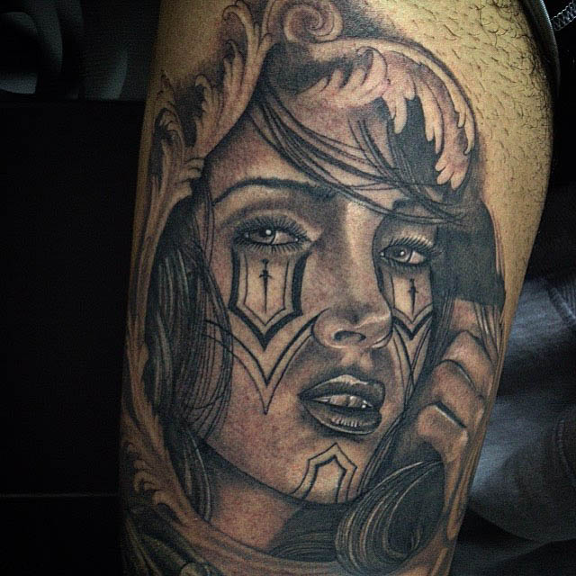 tattoo girl Chicano style