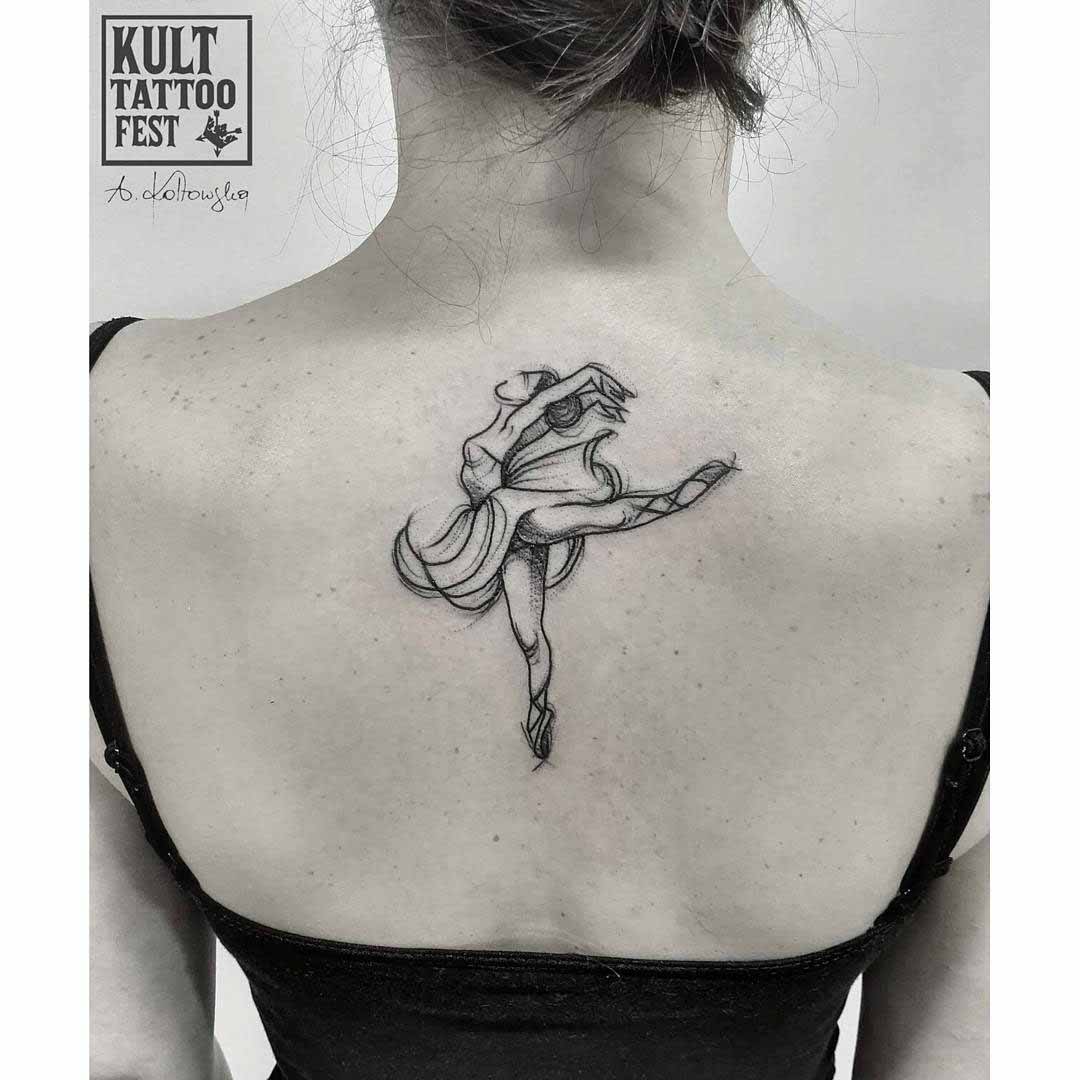 back tattoo ballerina