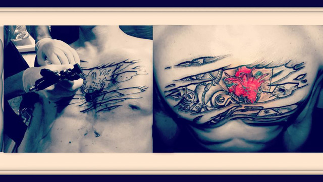 Biomechanical Heart Tattoo