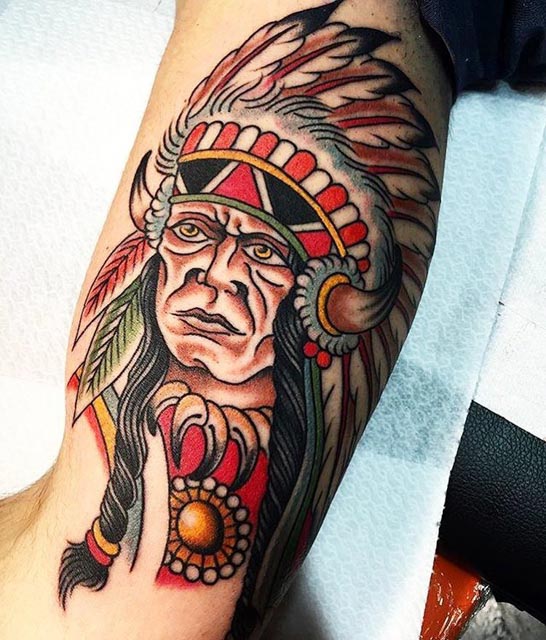 Chief Indian Tattoo by Francesco Schiavi