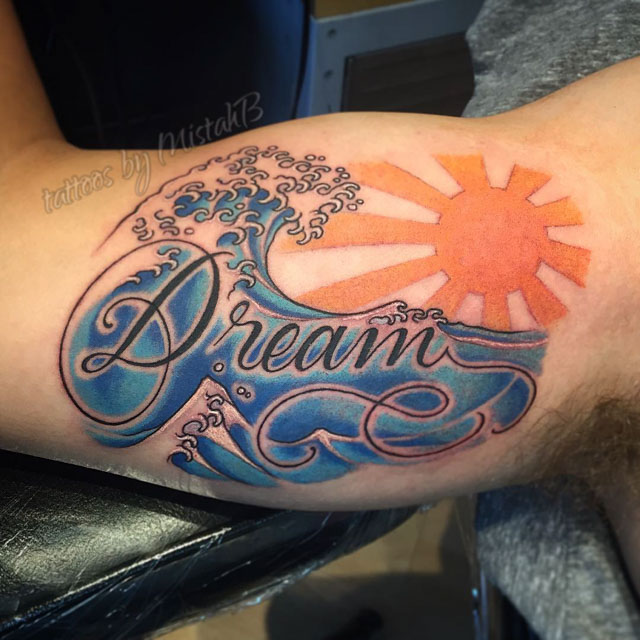 Dream Wave Tattoo on Bicep