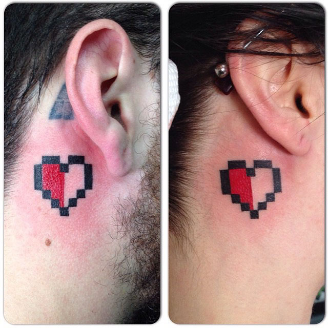 Heart Tattoo Behind Ear