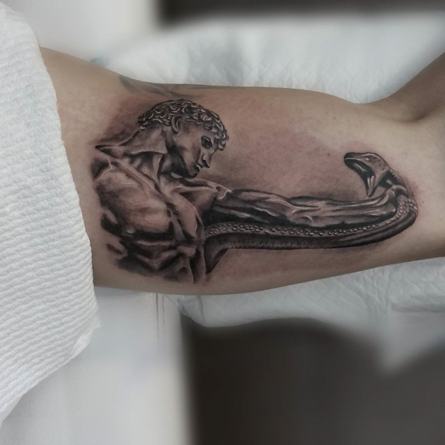 Inner Bicep Tattoo Men