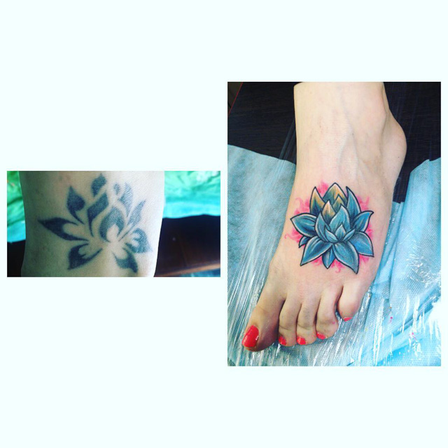 Lotus Flower Foot Tattoo