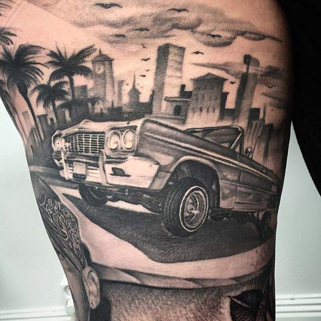 car tattoo Chicano